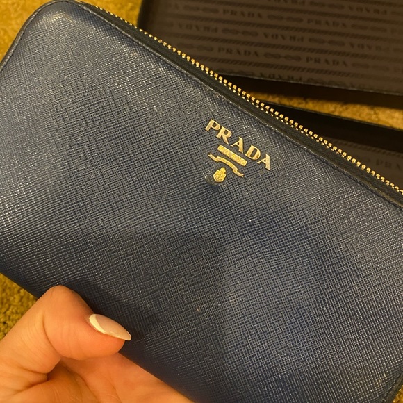Prada Long leather wallet navy blue - Picture 5 of 14
